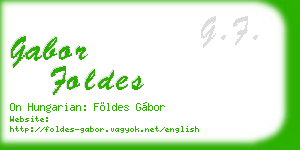 gabor foldes business card